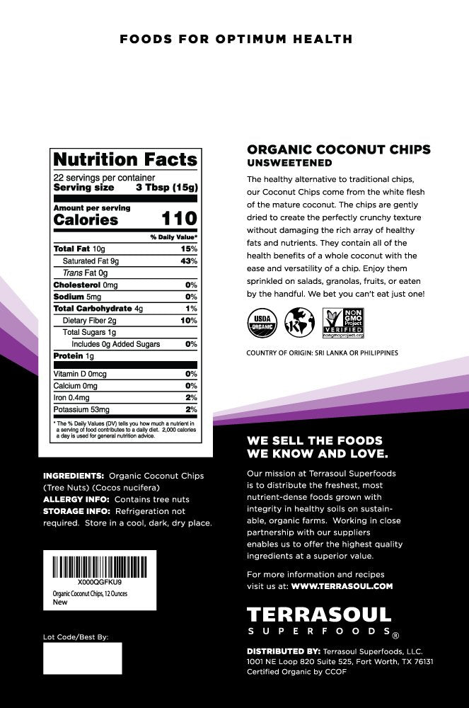 Terrasoul Superfoods coconut chips on yogurt, adding texture and aroma