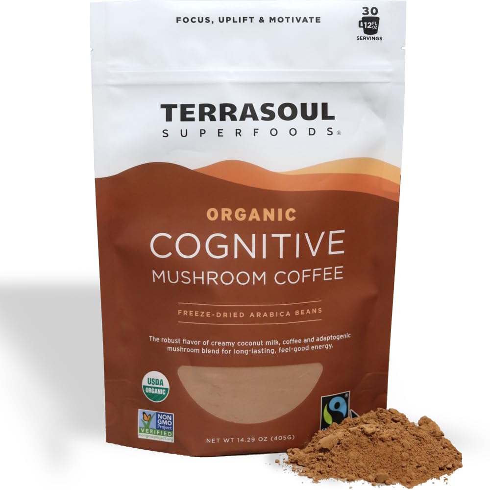 Terrasoul Cognitive Coffee 14oz package resealable pouch for freshness and convenience