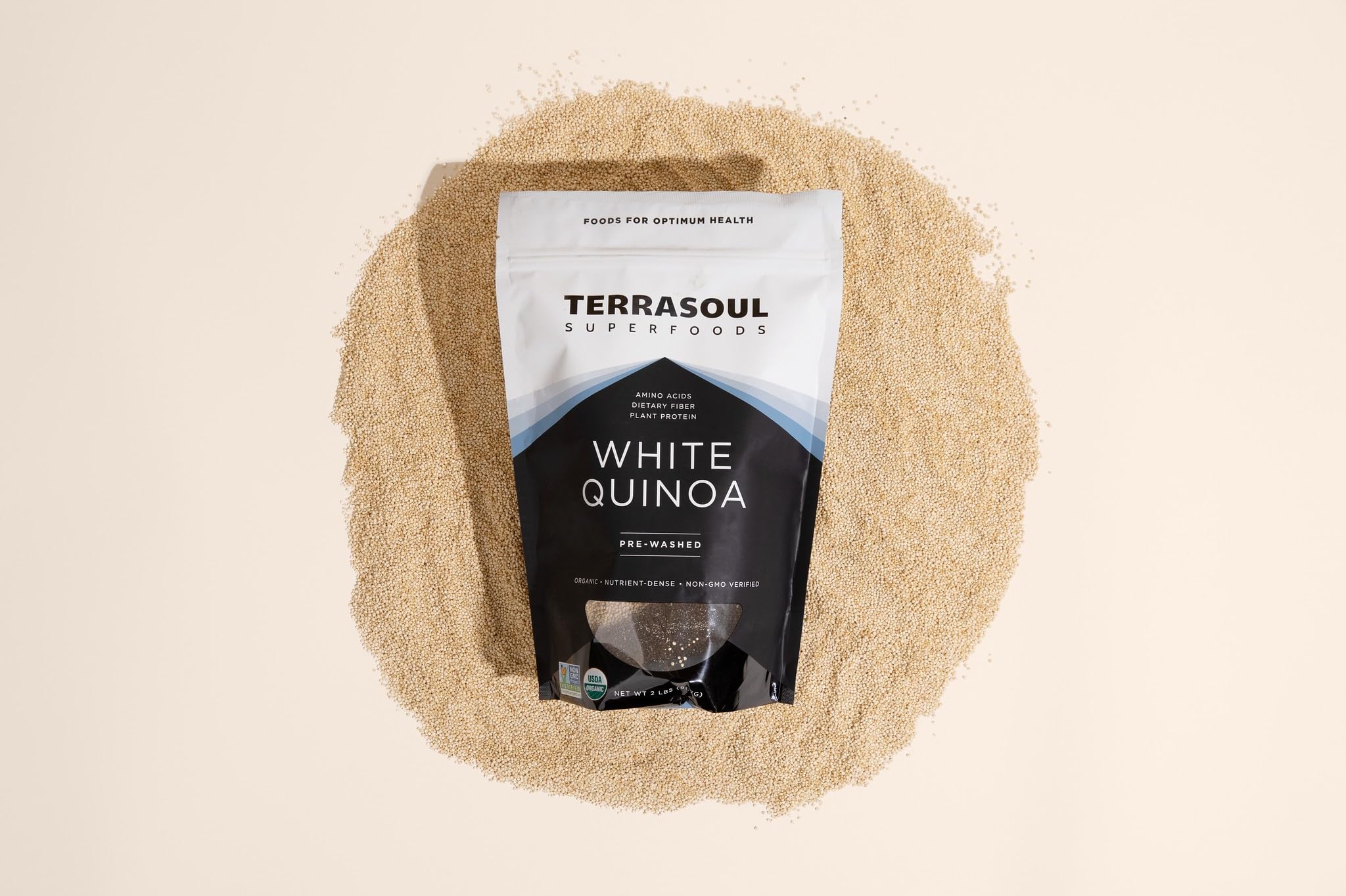 Terrasoul sustainable sourcing badge reflecting fair wages for farmers.