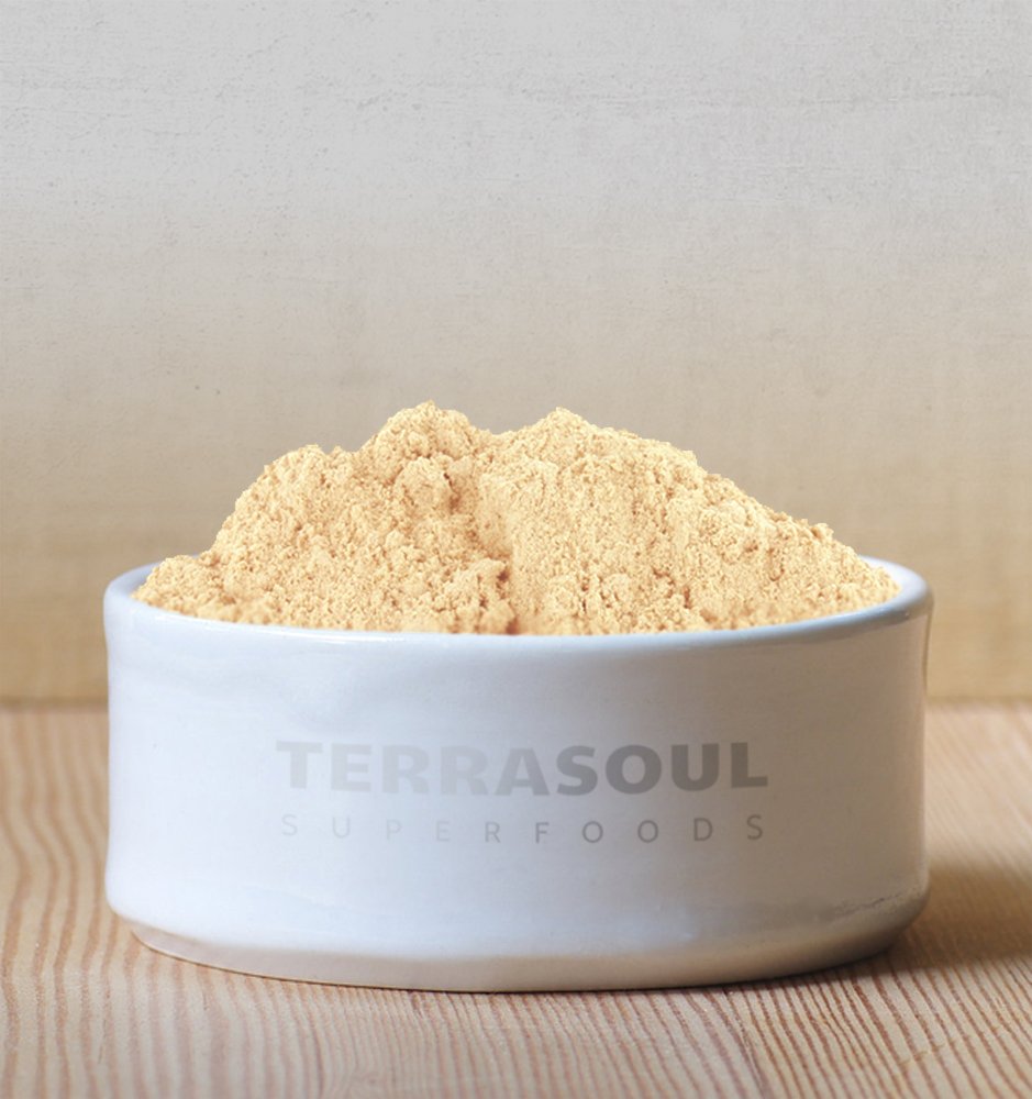 Terrasoul Ginger Powder on a spice rack display for versatile pantry use
