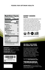 Terrasoul hemp seeds in an open pouch ready for smoothies and baking.