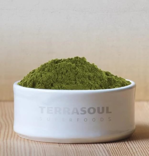 Terrasoul moringa powder scoop demonstrating easy measurement for recipes.