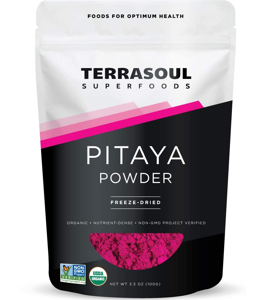 Terrasoul Pitaya powder pouch ready for smoothies.