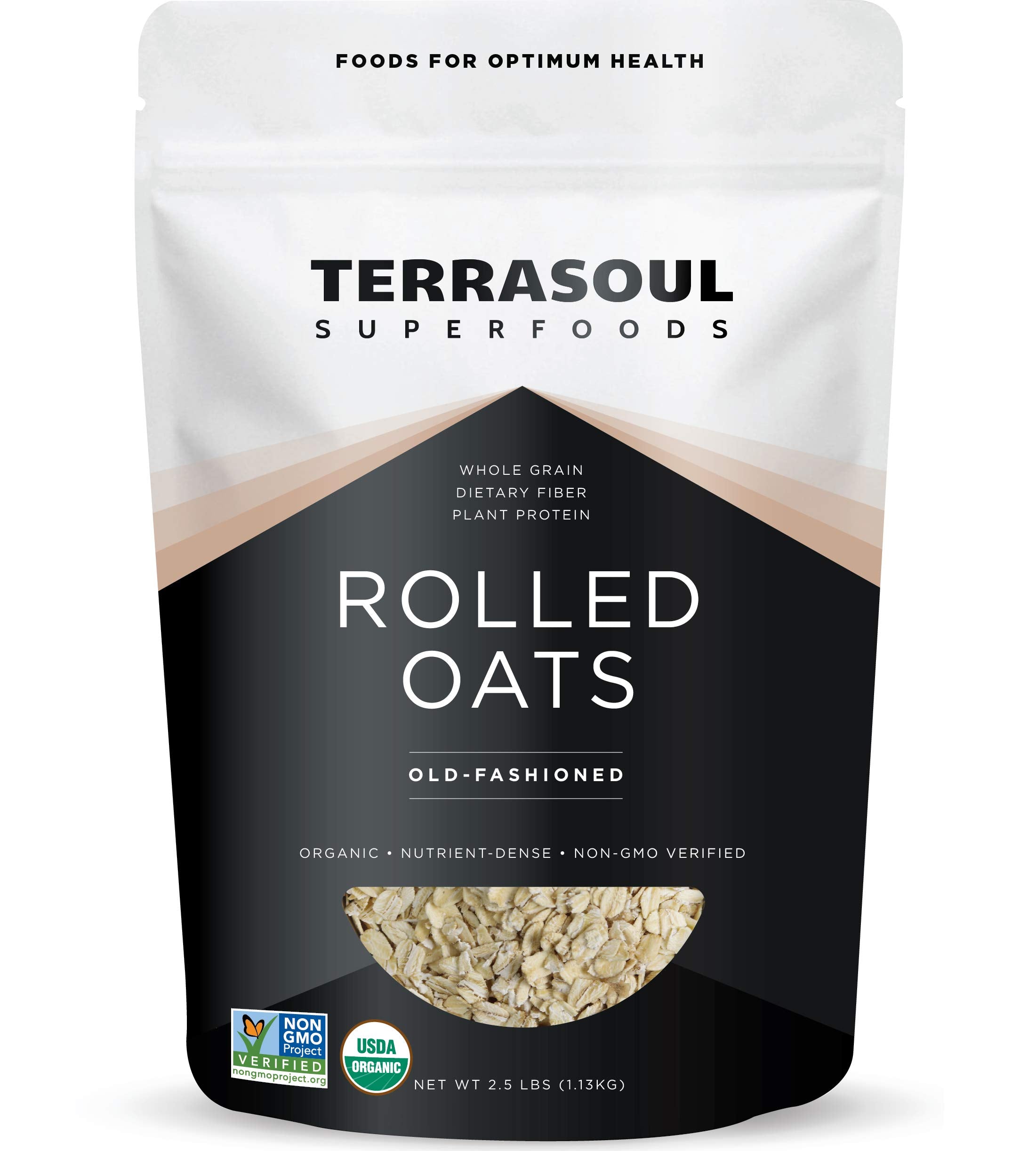 Terrasoul Organic Rolled Oats bag for gluten-free breakfast base