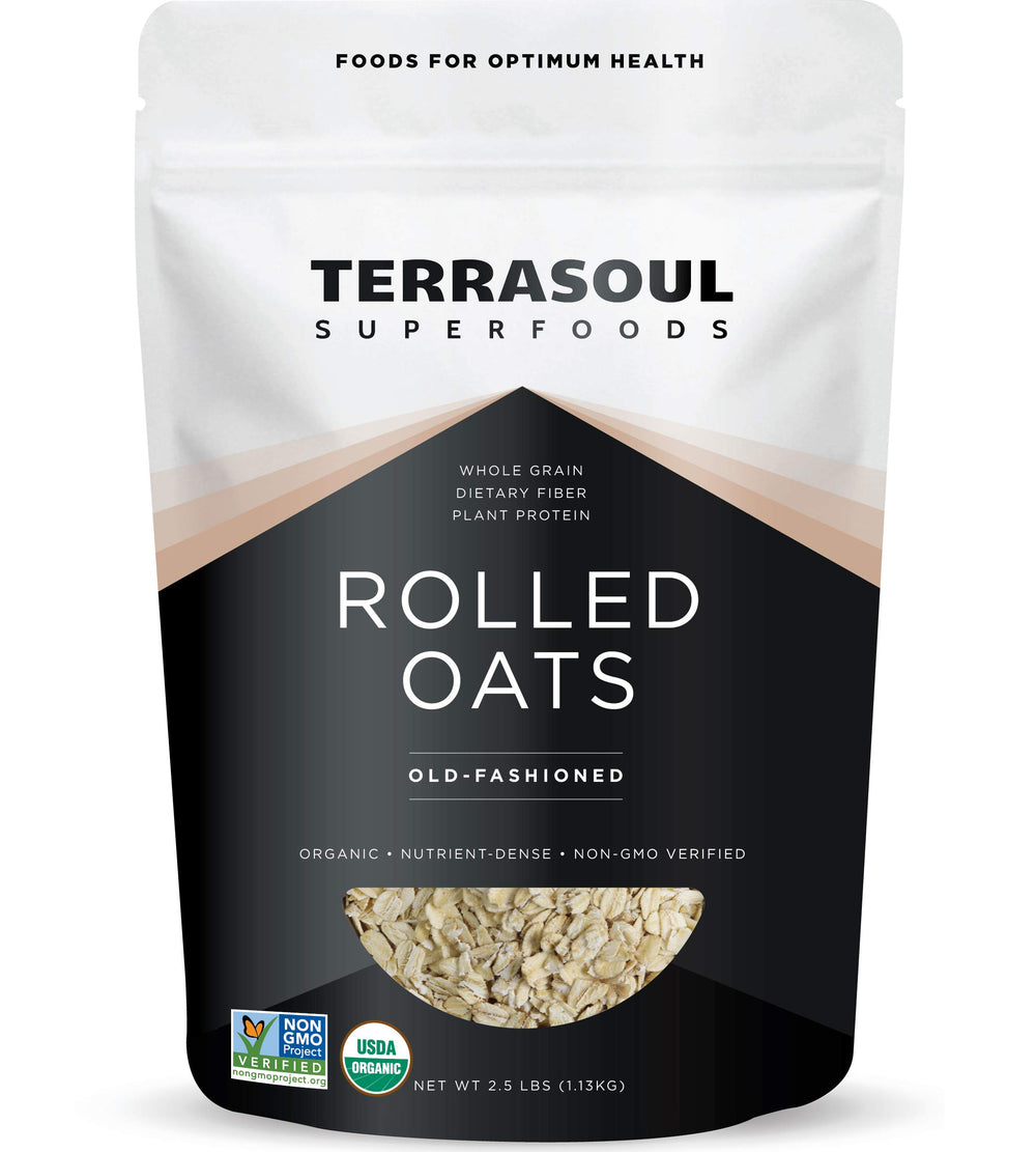 Terrasoul Organic Rolled Oats bag for gluten-free breakfast base