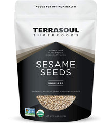 Terrasoul Organic Sesame Seeds 2lbs pack, rich nutty flavor for cooking and snacking