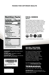 Closeup of Terrasoul chia seeds; calcium source for daily nutrition