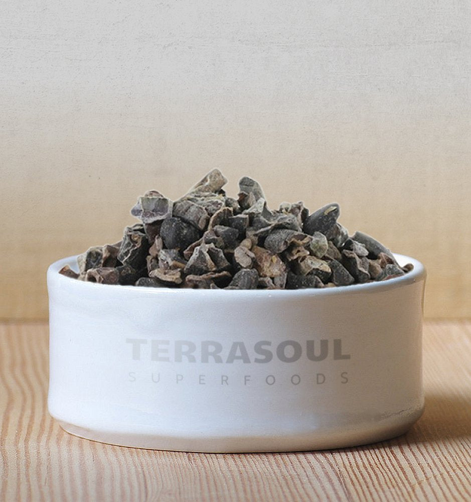 Terrasoul packaged cacao nibs five 1lb bags for convenient pantry storage.