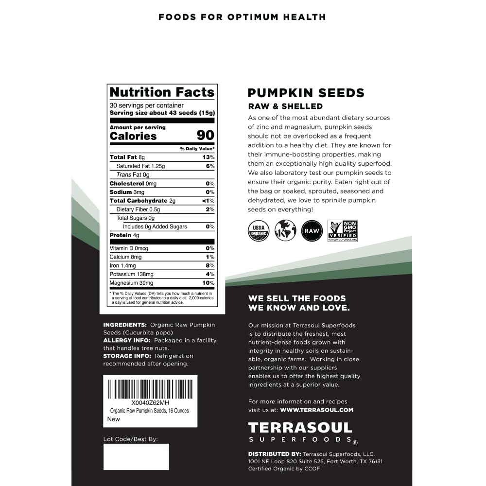Terrasoul pumpkin seeds pouring into a bowl ideal for salad toppers