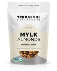 Terrasoul raw almonds mylk-grade 2 lb bag, ready for creamy DIY milk