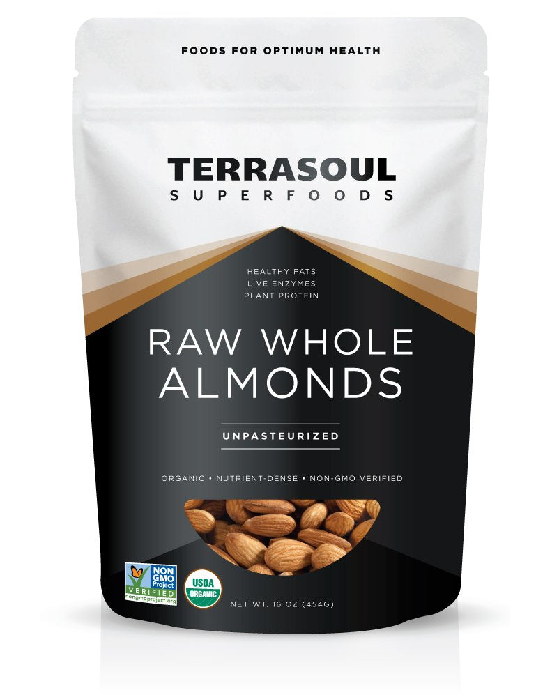 Terrasoul Raw Almonds sproutable for fresh sprouts and healthy snacking.