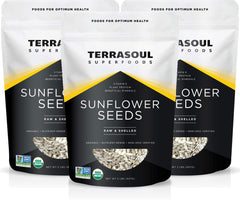 Terrasoul hulled organic sunflower seeds in a 6lb bag for versatile snacking.
