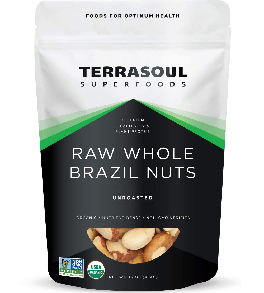 Terrasoul Superfoods Organic Brazil Nuts, raw, ideal for snacking and baking.