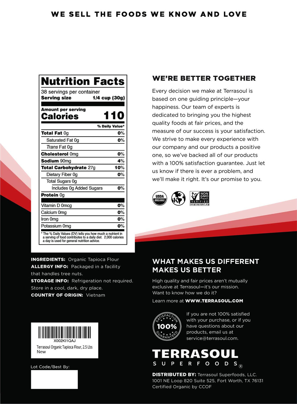 Terrasoul tapioca flour in a measuring bowl for thickening