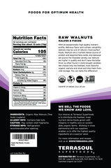 Terrasoul Walnuts raw organic 16oz bag, versatile for recipes and milks