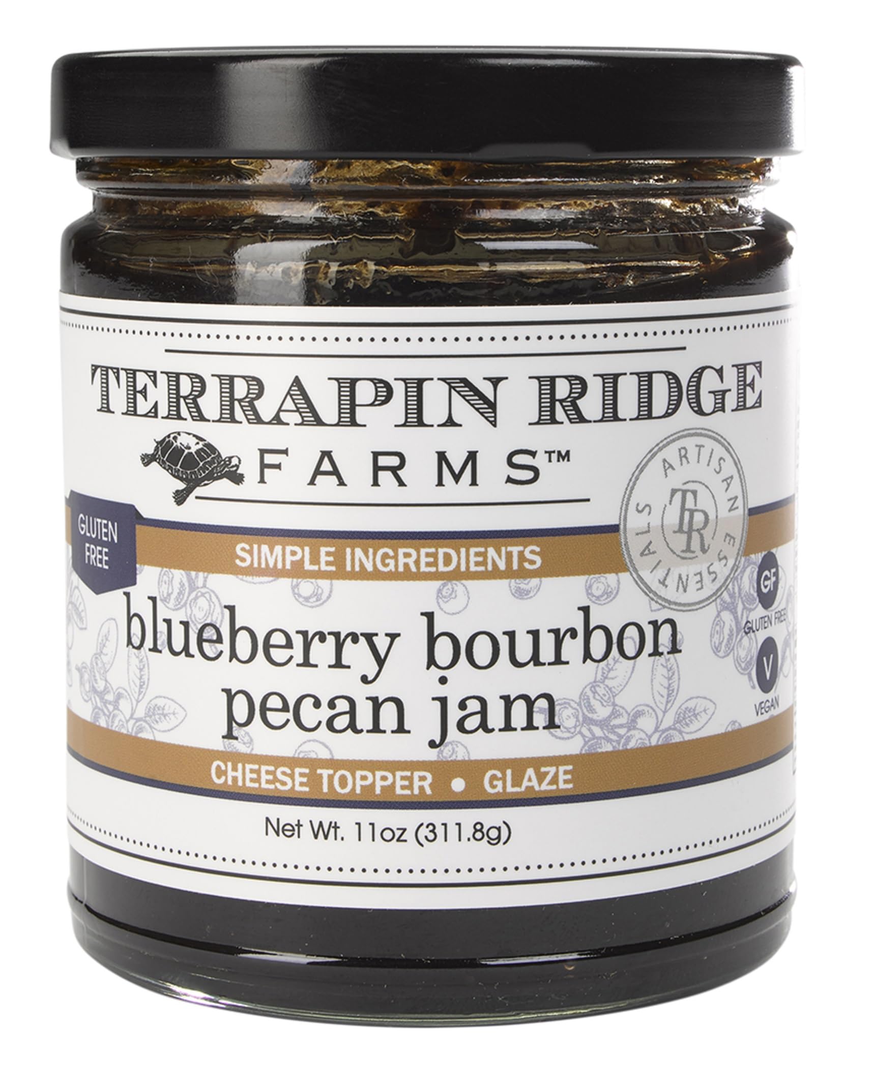 Terrapin Ridge Blueberry Bourbon Jam jar ready for toast and breakfast sweetness