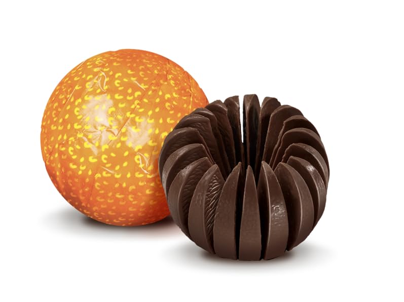 Terry's Chocolate Orange Dark Ball 145g cross-section reveals rich chocolate and orange oils