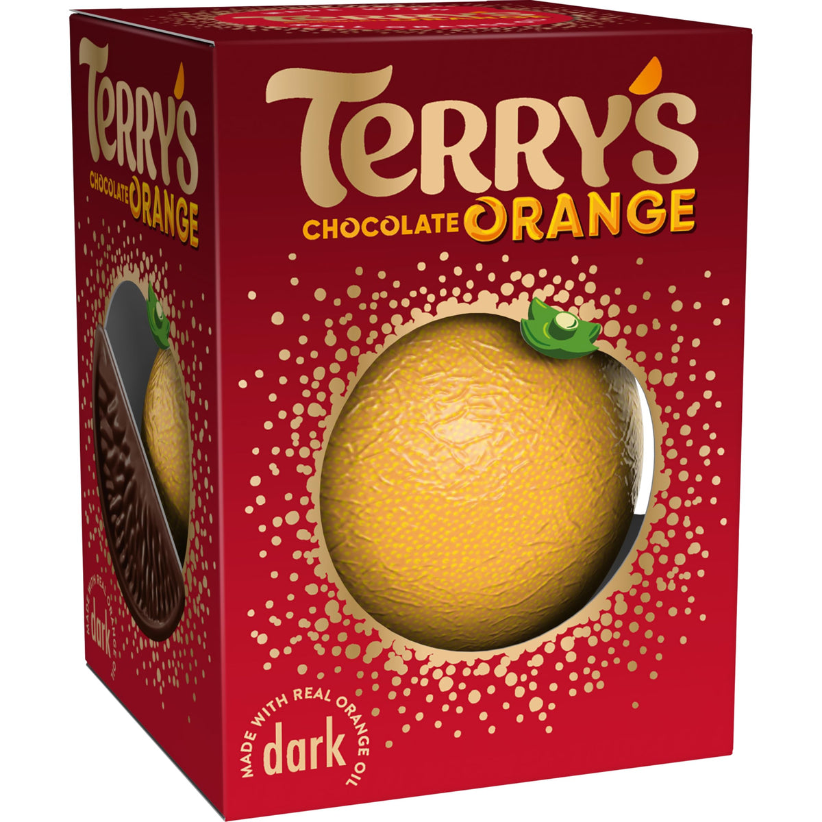 Terry's Chocolate Orange Dark Ball 145g wrapped, perfect for gifting and sharing