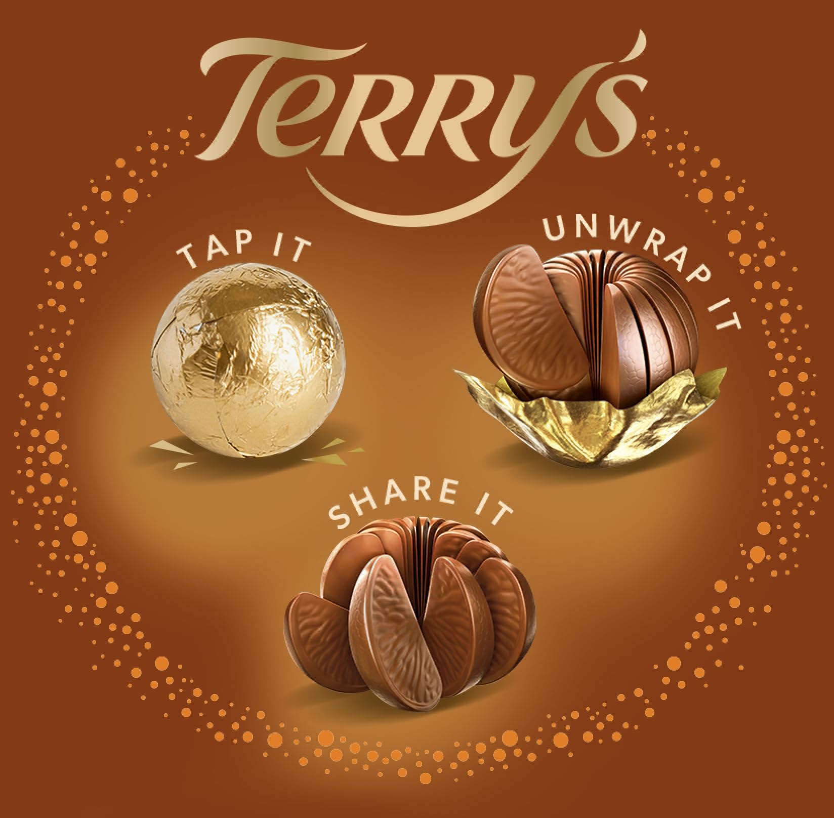 Melt-in-your-mouth texture of Terry's chocolate orange ball close-up