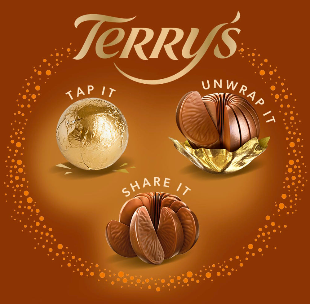Melt-in-your-mouth texture of Terry's chocolate orange ball close-up