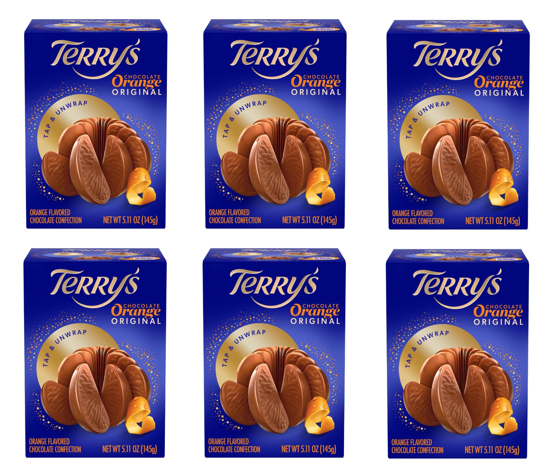 Terry's Milk Chocolate Oranges six-pack ready for sharing at gatherings
