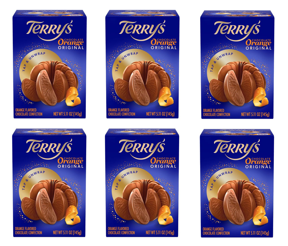 Terry's Milk Chocolate Oranges six-pack ready for sharing at gatherings