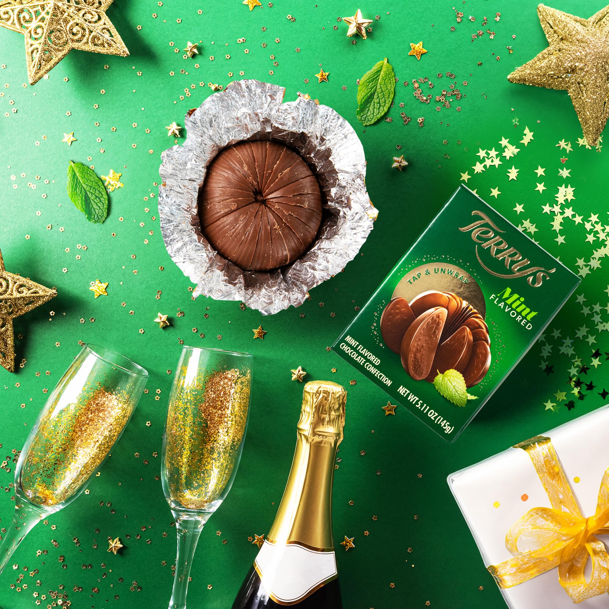 Terrys Mint Milk Chocolate Orange gift box ready for holiday celebrations.