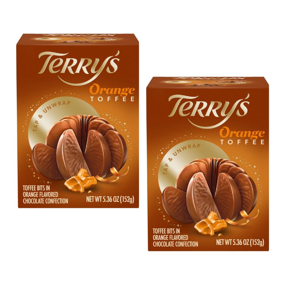 Terry's Toffee Milk Chocolate Orange Balls 2-pack in gold foil for gifting
