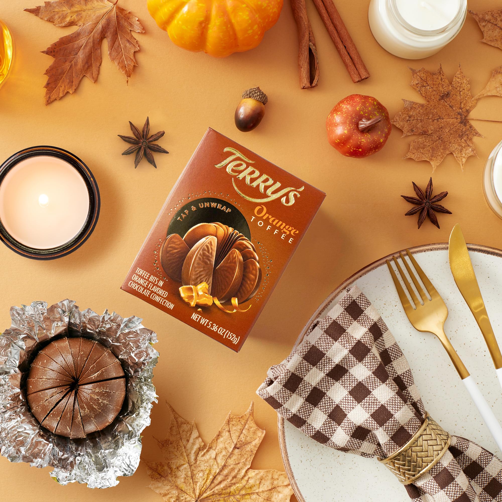 Whack-and-unwrap moment with Terry's orange chocolate balls