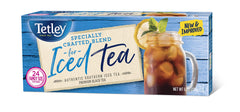 Tetley Black Tea Iced Tea Blend 24 bags ready for quick refreshing drinks.