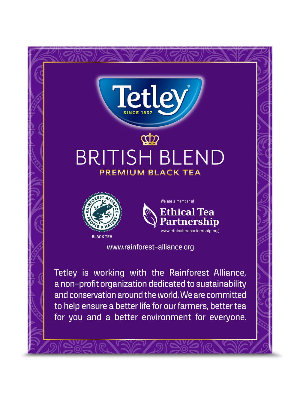 No strings tea bag design from Tetley British Blend