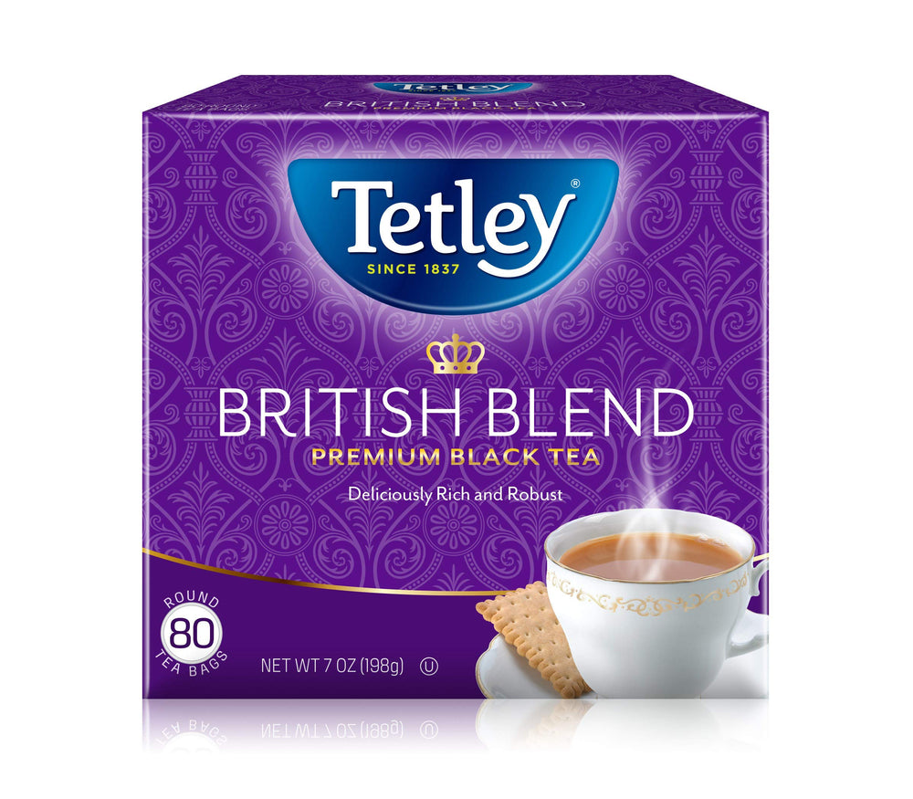Tetley British Blend tea cup hot, for a comforting morning experience