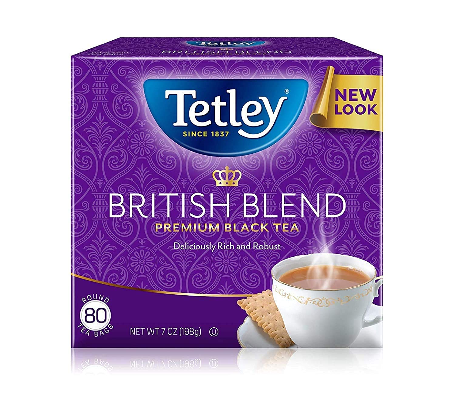Tetley British Blend tea cup showing a smooth, full-bodied brew.