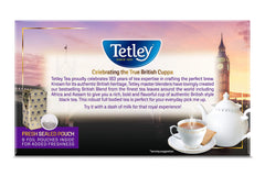 Open inner foil packs reveal fresh Tetley tea bags