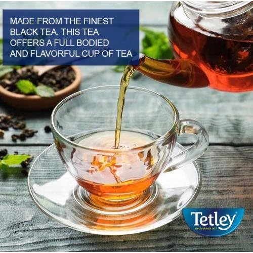 Tetley decaf black tea aroma image communicates inviting fragrance for a peaceful break.