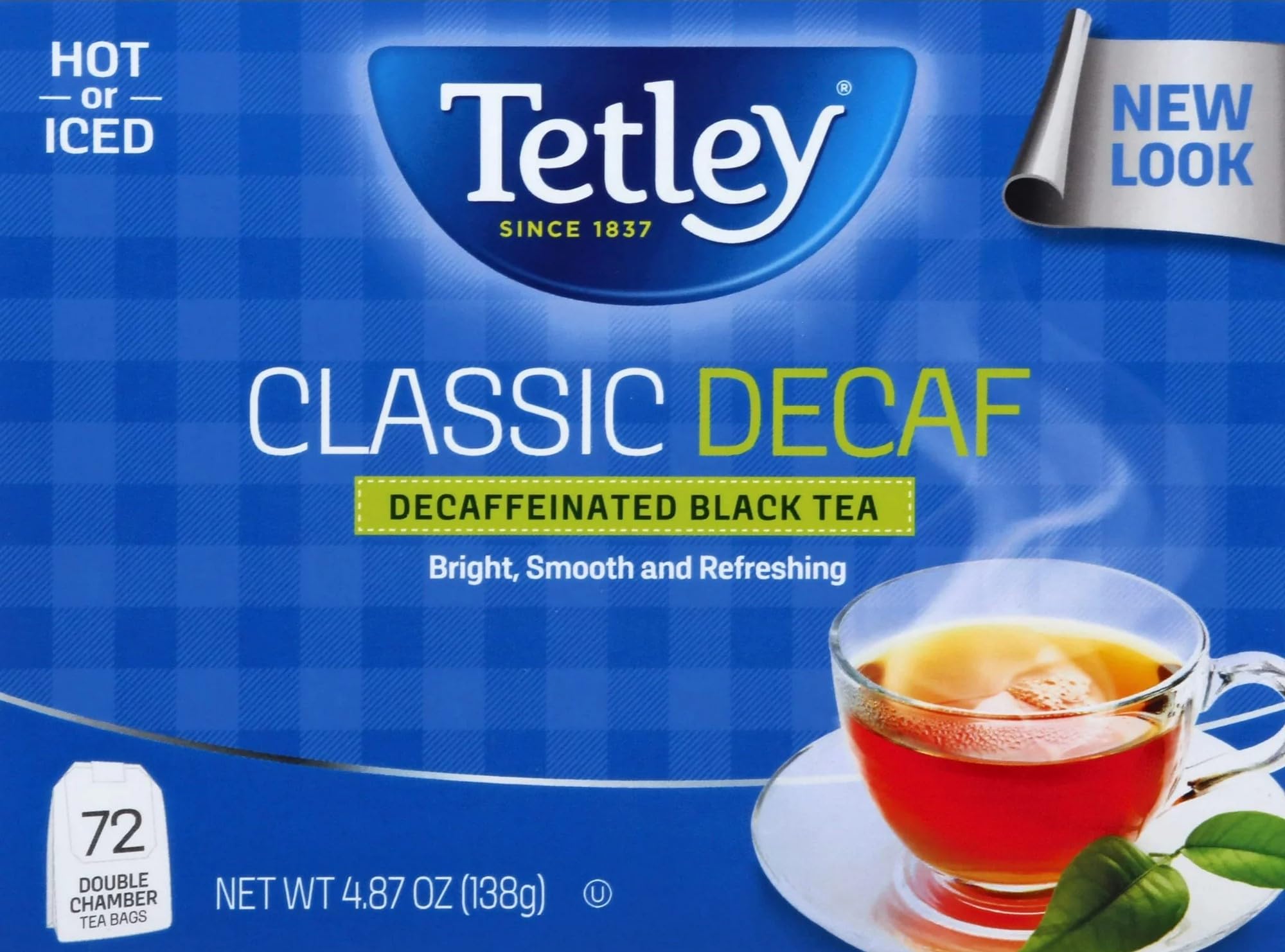 Tetley decaf black tea evening relax setup suggests a soothing ritual after dinner.