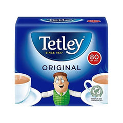 Tetley tea bags 80ct from England, ideal for a comforting morning ritual.