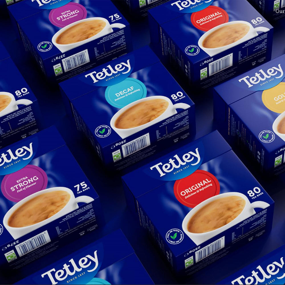 Cup of Tetley tea with milk showing balanced flavor.