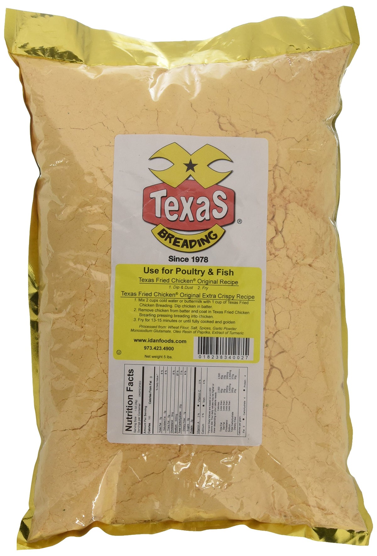 TexaS BREADING Texas Fried Chicken Breading in a convenient 5 lb bag for quick prep.