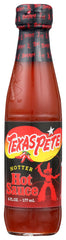 Texas Pete Hotter Hot Sauce bottle adds bold heat to meals.