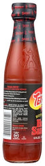 Texas Pete Hotter Hot Sauce label shows wings recipe for serving ideas.