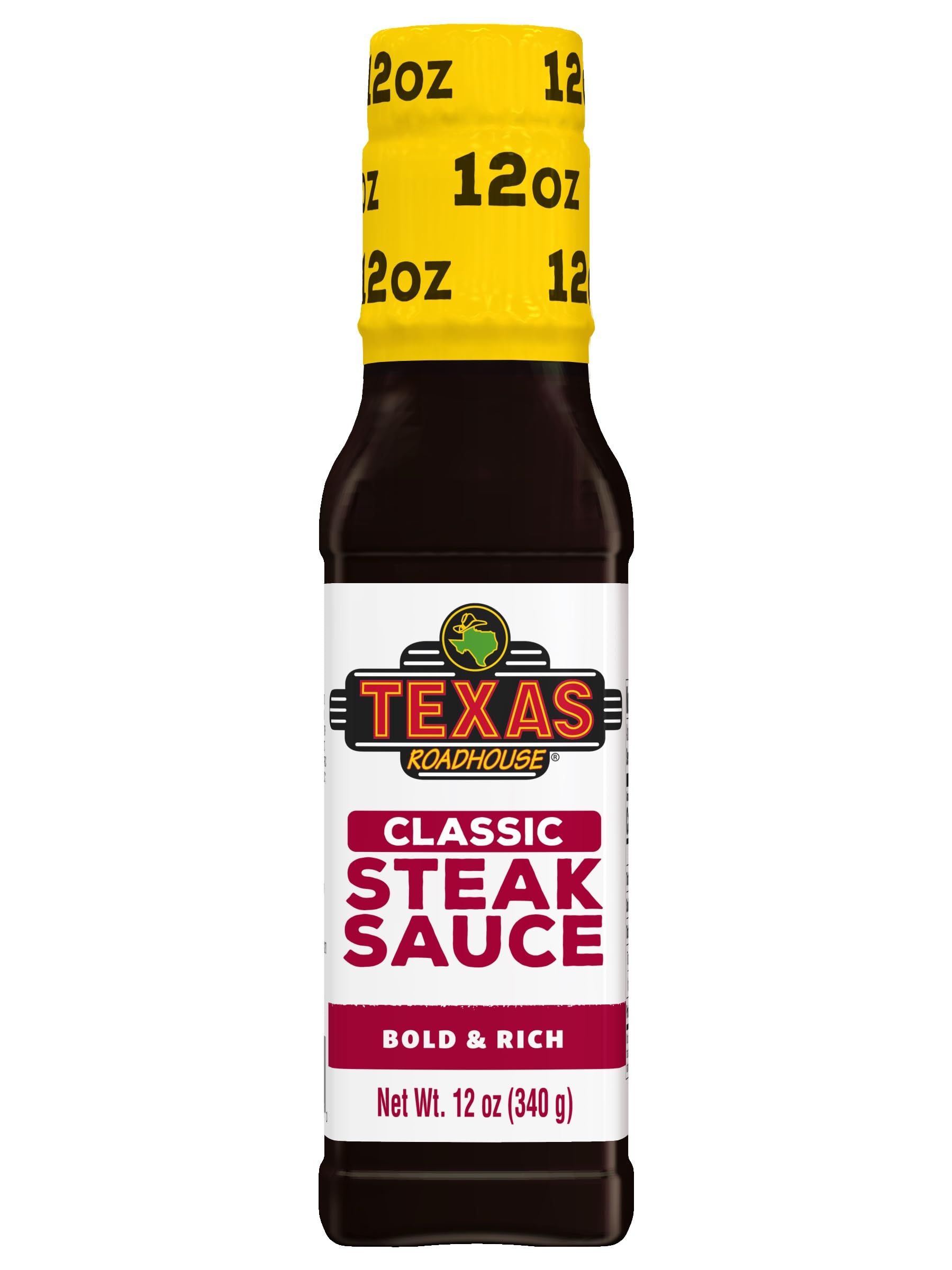 Texas Roadhouse Classic Steak Sauce bottle front for marinating and flavor enhancement.