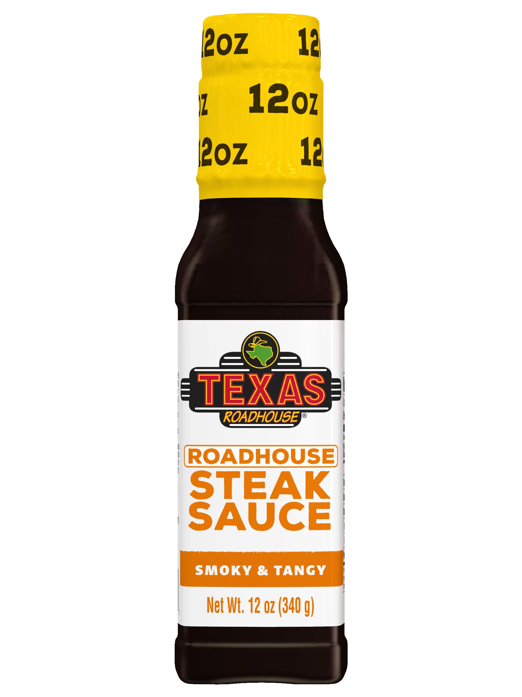 Texas Roadhouse Gold Sauce bottle pouring smoky-sweet glaze over steak