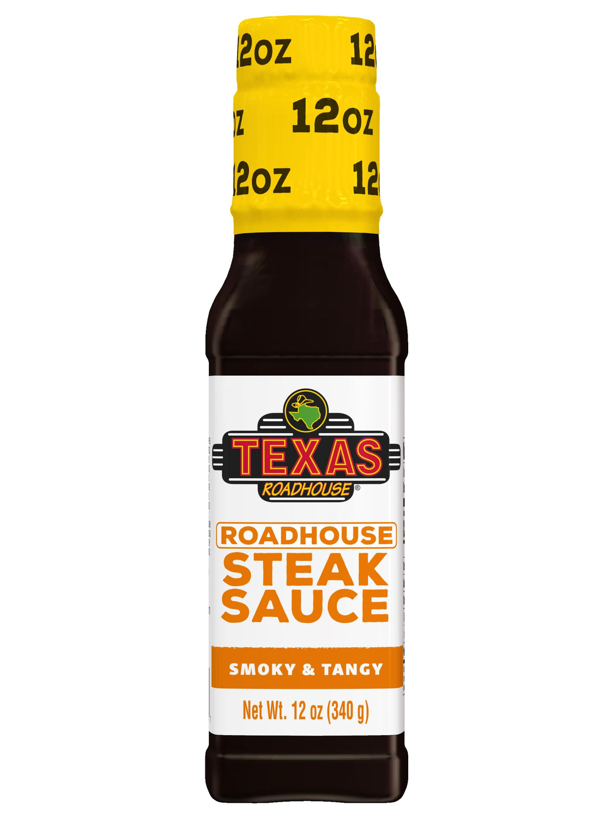Texas Roadhouse Gold Sauce bottle pouring smoky-sweet glaze over steak