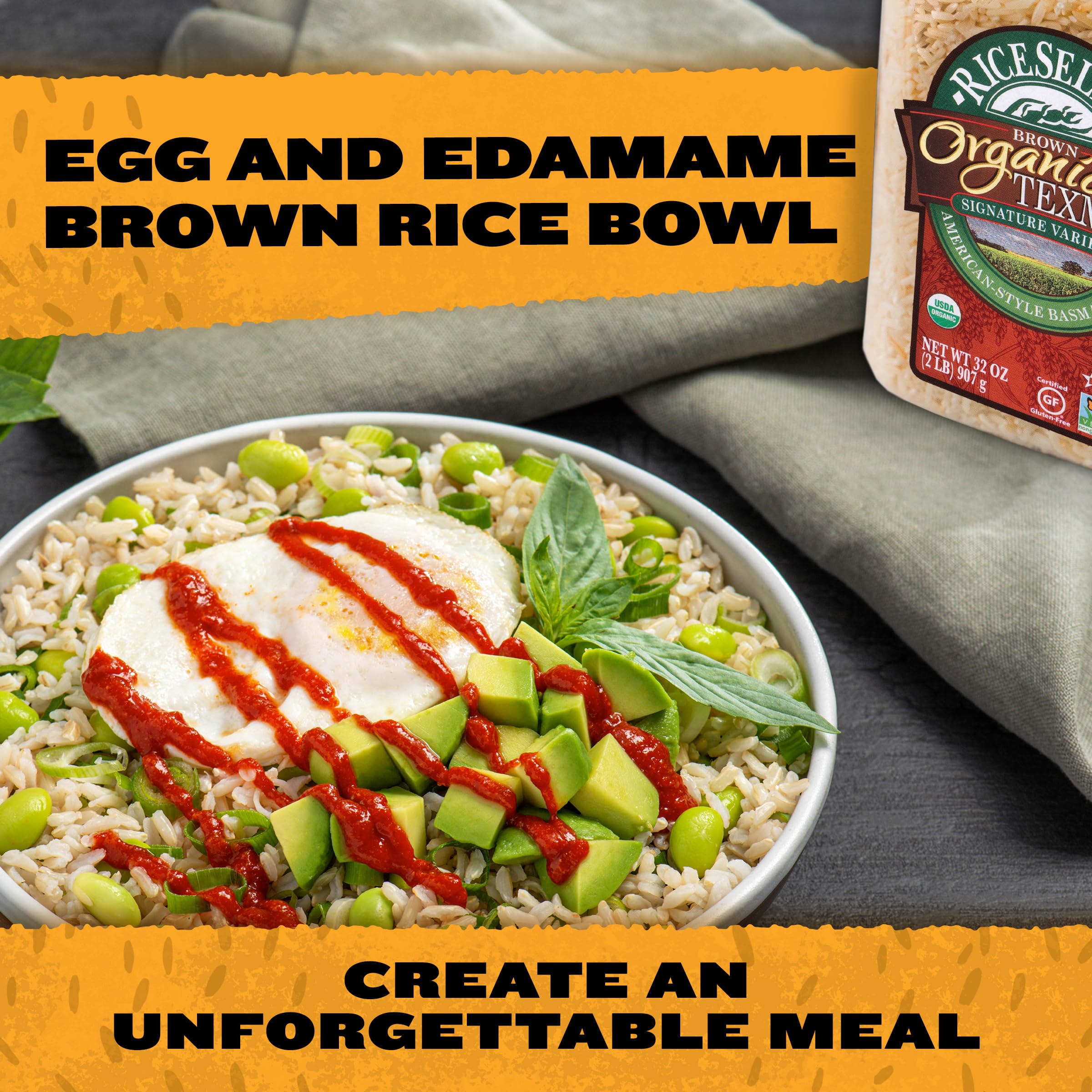 RiceSelect Texmati brown rice dish bowl illustrating versatility in pilafs and casseroles.