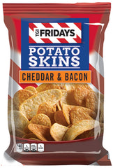 TGI Fridays cheddar and bacon potato skins chips—crisp texture, ideal for parties and potlucks.