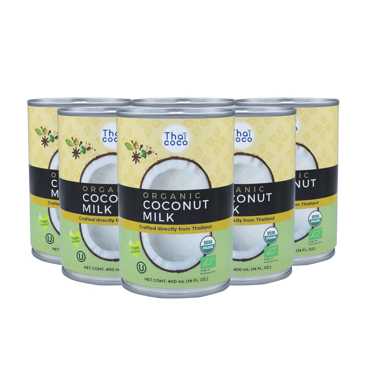 Thai Coco Organic Coconut Milk Full Fat in a can for dairy-free cooking and rich flavor