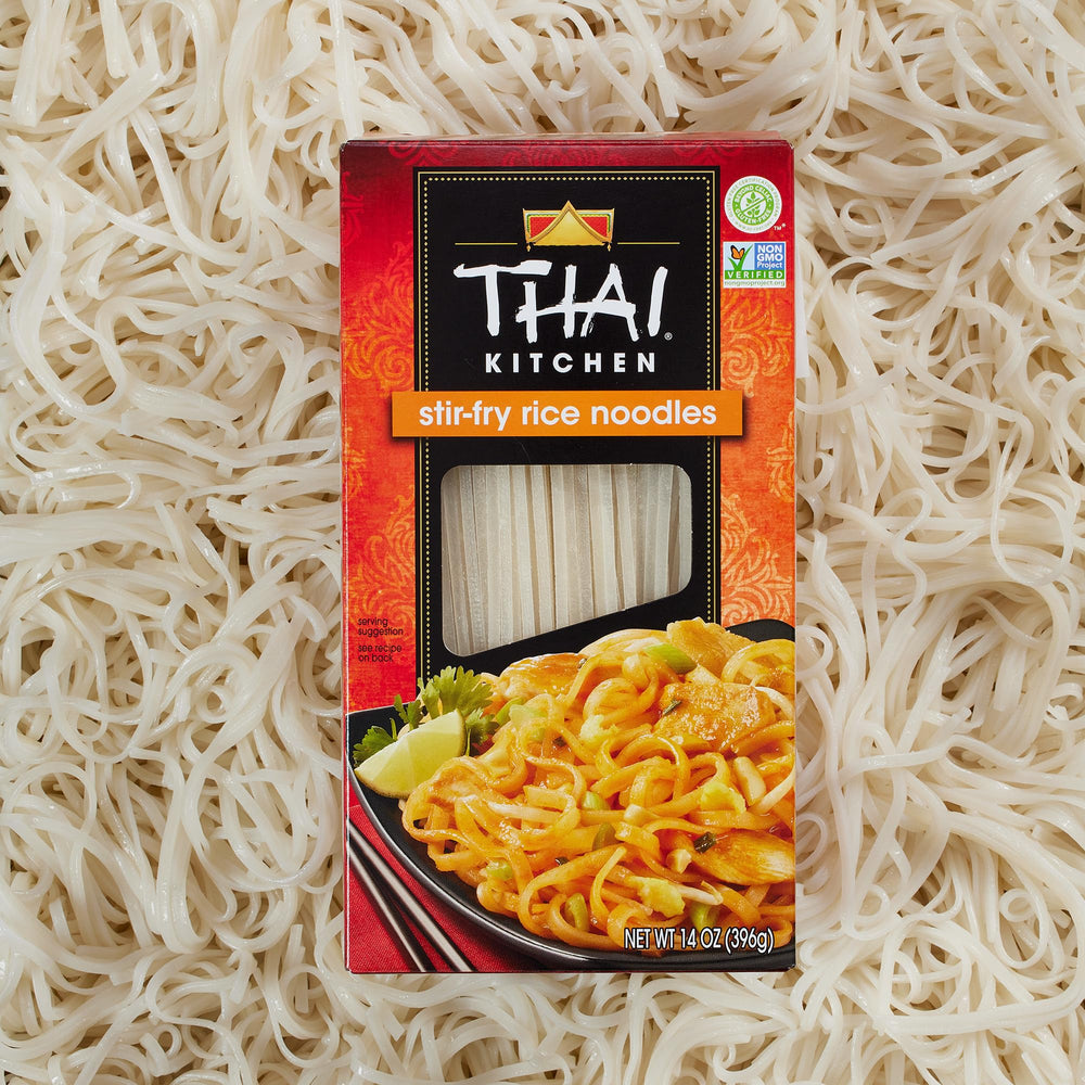 Thai Kitchen noodle package with cooking guidance for easy meals