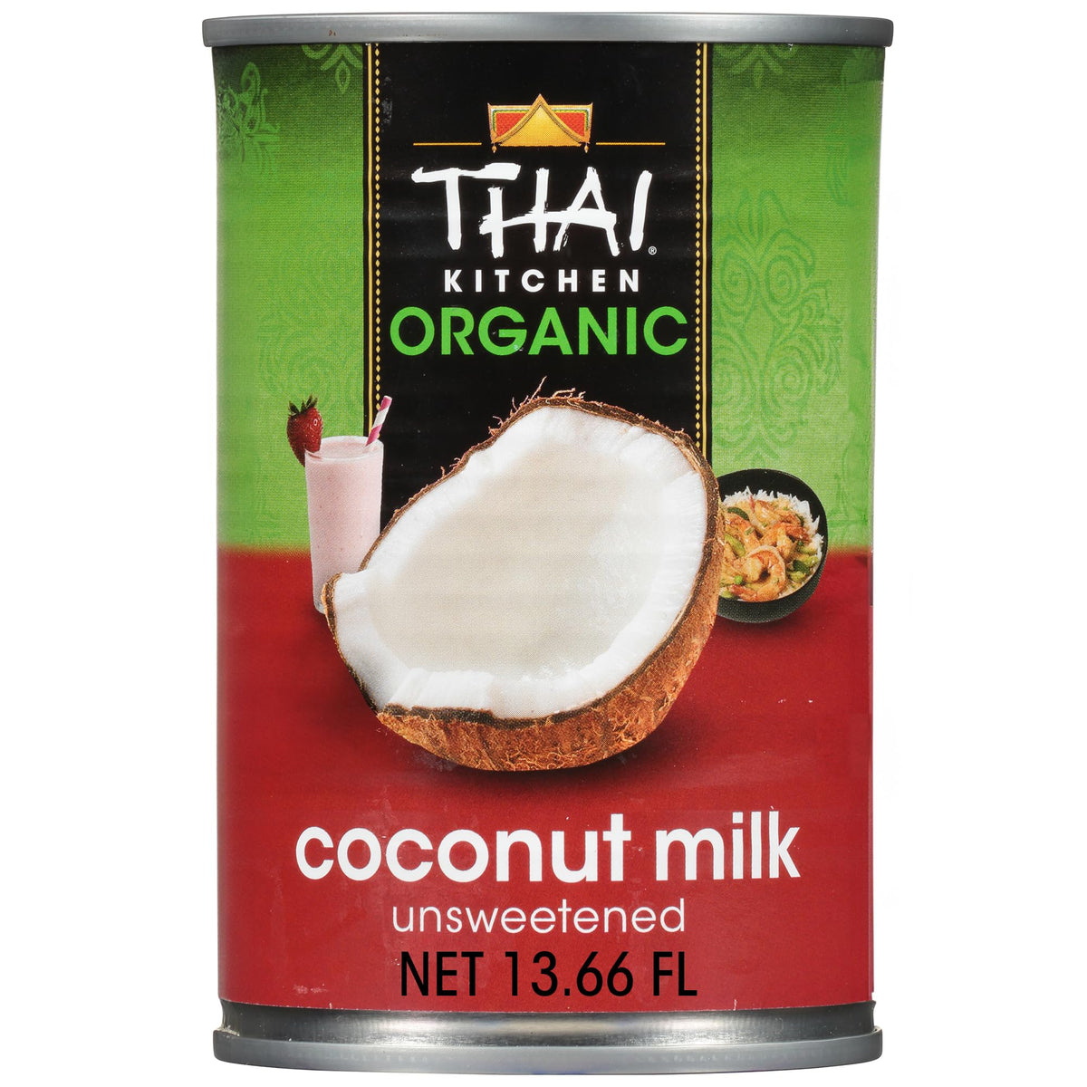 Thai Kitchen Organic Coconut Milk pour highlights creamy texture ideal for curries