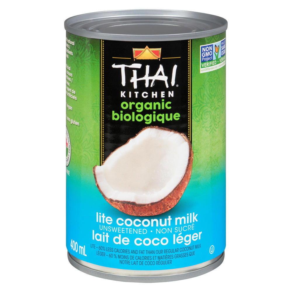 Thai Kitchen Organic Lite Coconut Milk carton ready for everyday cooking